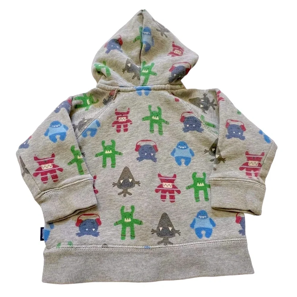 Baby GAP Hoodie 12-18 Months Full Zipper Gray